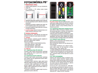 Fotokomórki PB bezprzewodowe na baterie AA lub 12-24V